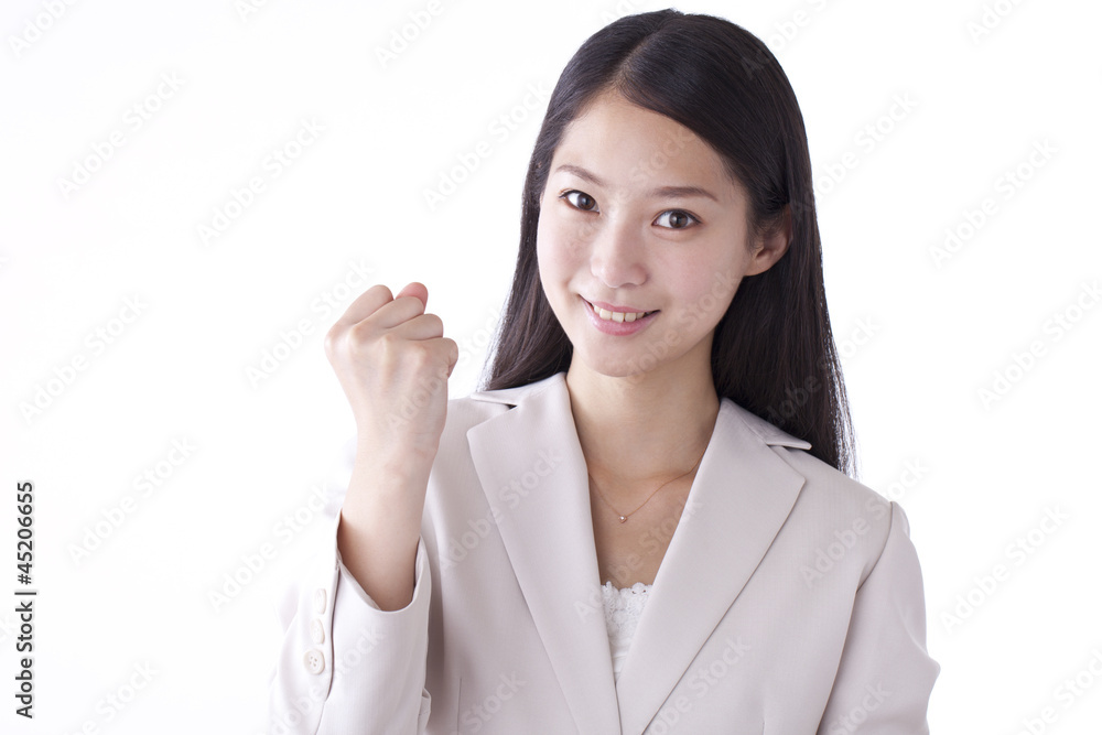 ガッツポーズの女性 ガッツポーズの女性