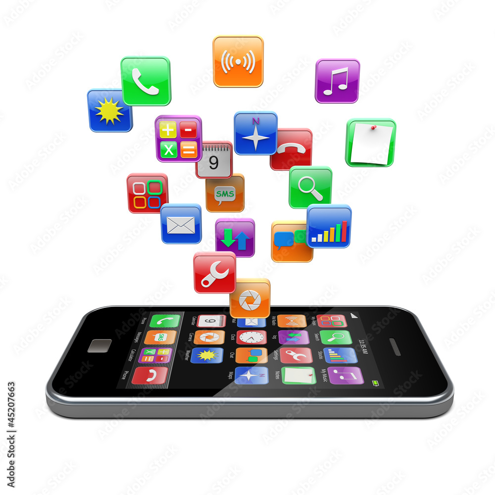Smartphone apps icons Smartphone apps icons