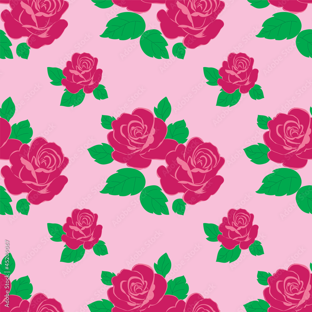 Colorful seamless texture with roses
