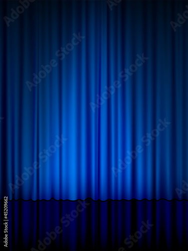 blue theatre curtain vertical
