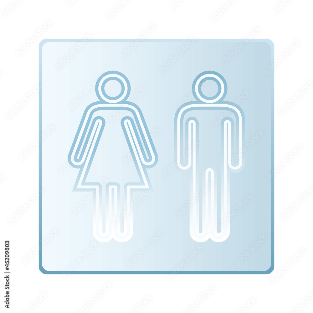 Glass toilet symbols Glass toilet symbols
