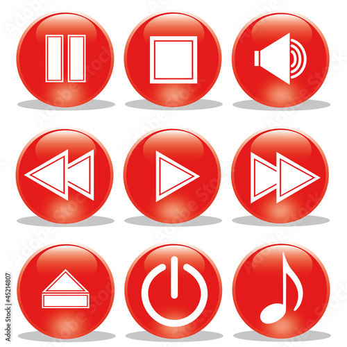 Collection of Media Player glossy buttons