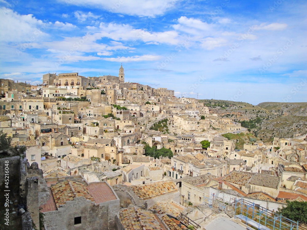 Matera ancient town i Sassi, unesco site landmark. Basilicata, I