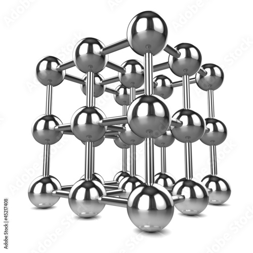 3d Chrome sphere cube network