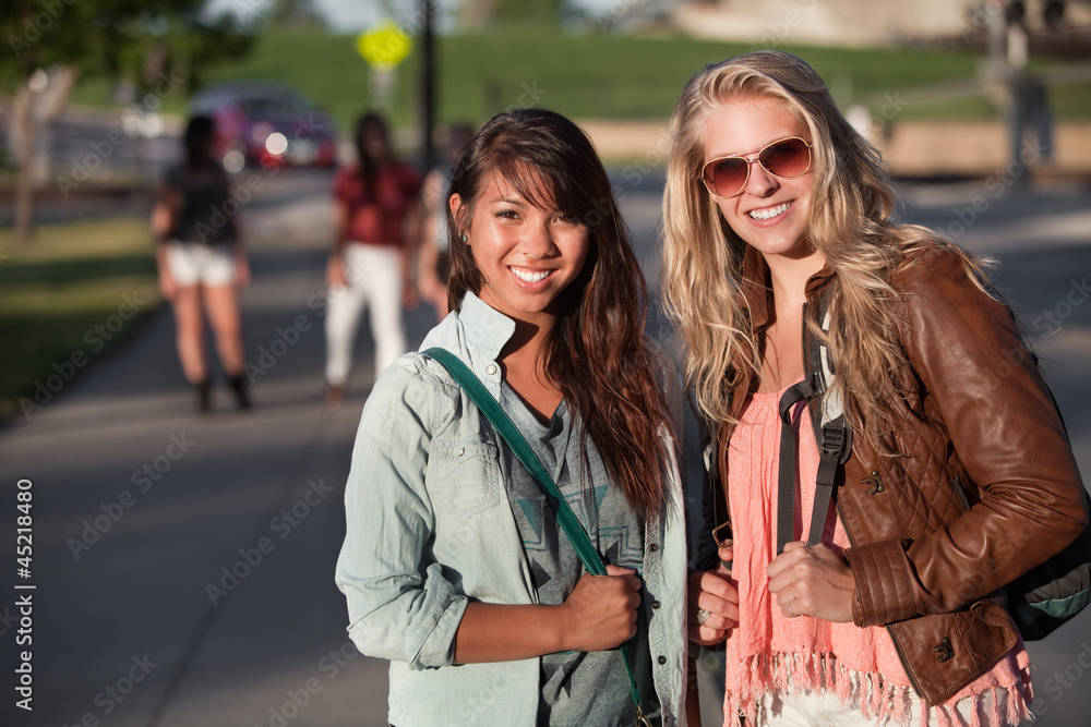 Two Young Students Outdoors