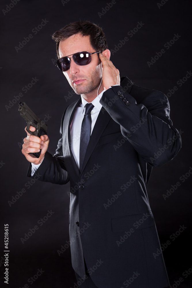 Portrait Of Young Man With Earphone Portrait Of Young Man With Earphone