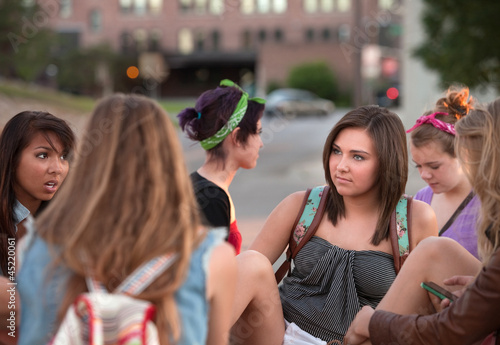 Female Students Talking Outside © Scott Griessel