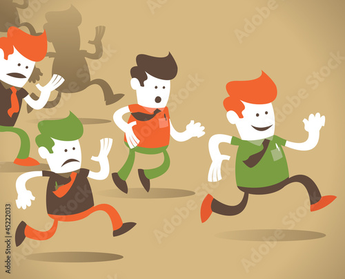 Retro Corporate Guy gets ahead of the pack.