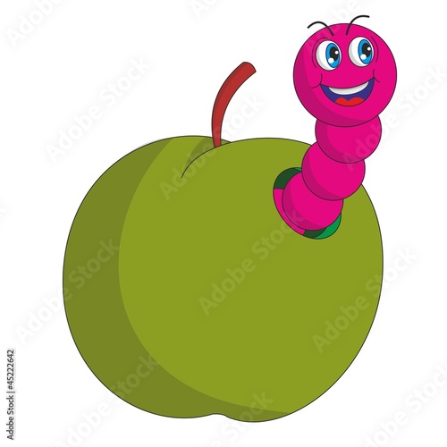 manzana con gusano