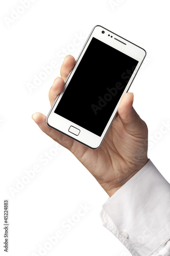 Woman hand holding an smartphone