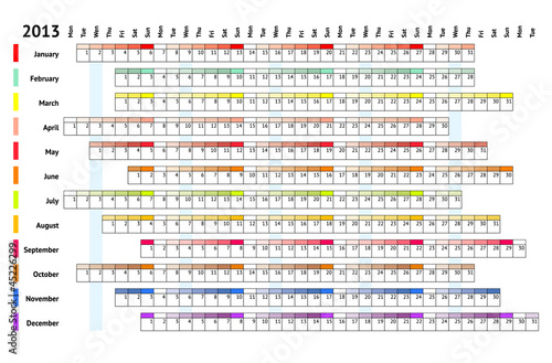 Linear calendar 2013