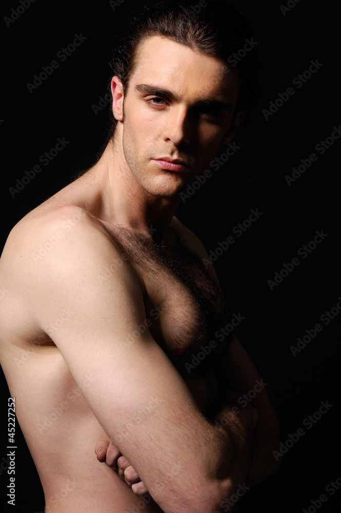 portrait of naked attractive positive young man, portrait of naked attractive positive young man,