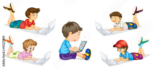 kids and laptop