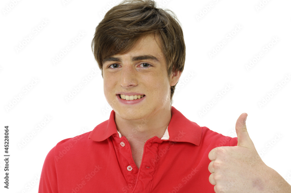 Close up young casual man portrait in a white Close up young casual man portrait in a white
