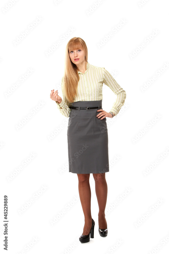 A full-length portrait of a young business woman A full-length portrait of a young business woman