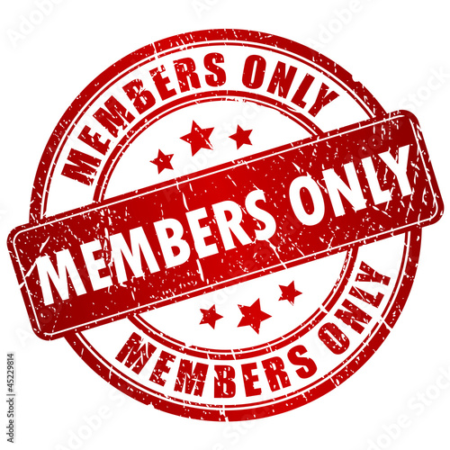 Vector red grunge stamp, members only