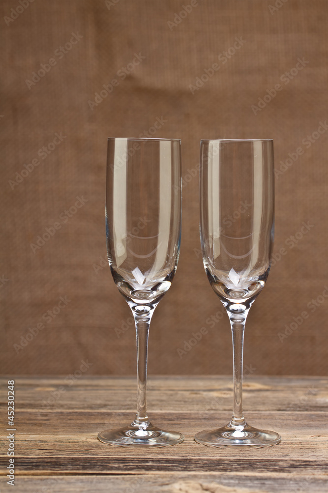 Two empty champagne glass Two empty champagne glass