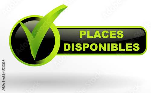 places disponibles sur bouton validé vert et noir