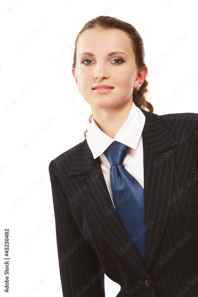 Portrait of a young businesswoman isolated on white Portrait of a young businesswoman isolated on white