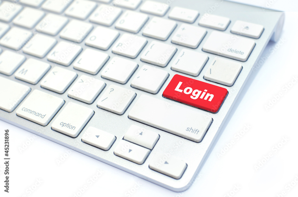 sign in or login on internet concept with keyboard sign in or login on internet concept with keyboard