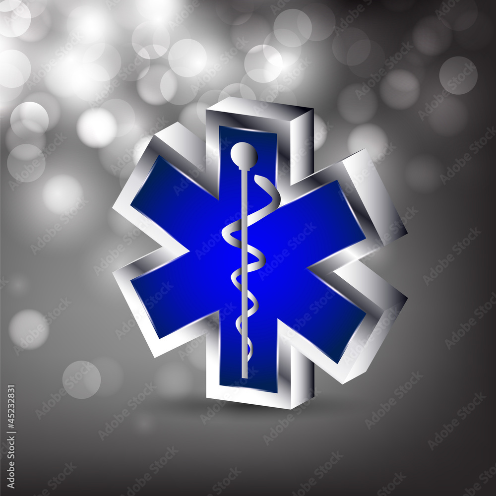 Obraz premium Abstract medical background with 3D caduceus medical symbol. EPS