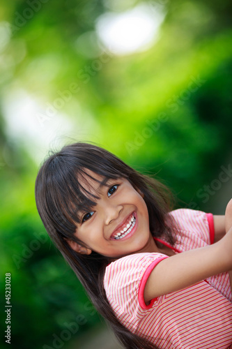 Closeup smiling little girl