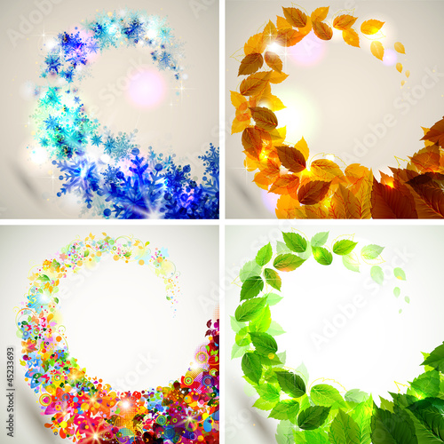 Set of four seasons background