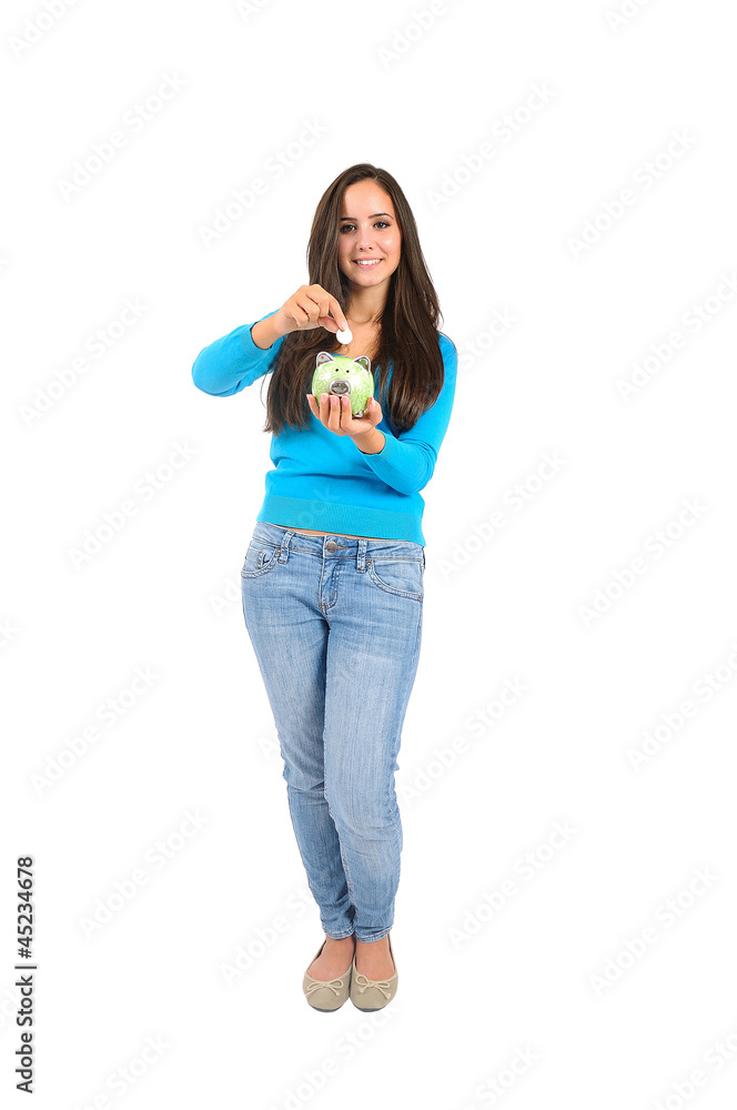 Isolated casual girl