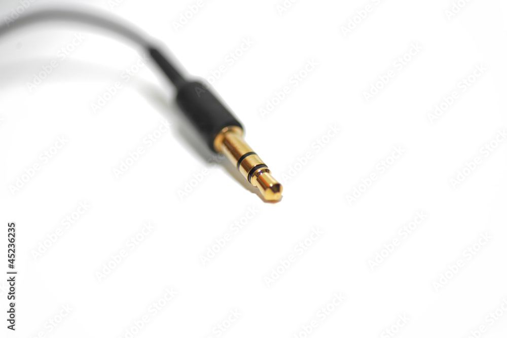 macro of audio cable isolated... macro of audio cable isolated...