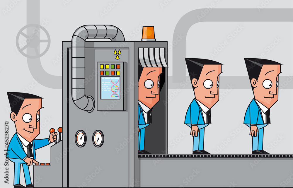 Cloning machine of businessmen Stock Vector Adobe Stock