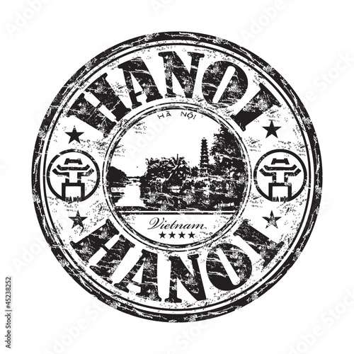 Hanoi grunge rubber stamp