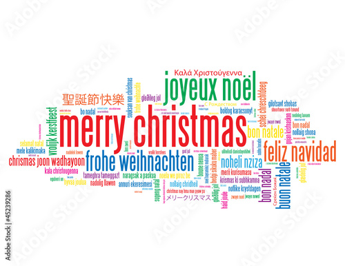 "MERRY CHRISTMAS" Tag Cloud (happy xmas greetings santa claus)