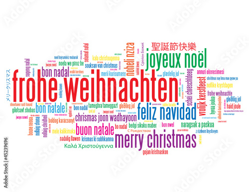 "FROHE WEIHNACHTEN" Schlagwortwolke (christmas noel navidad))