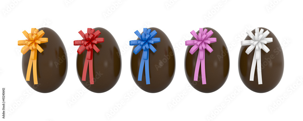 Easter eggs in line Easter eggs in line