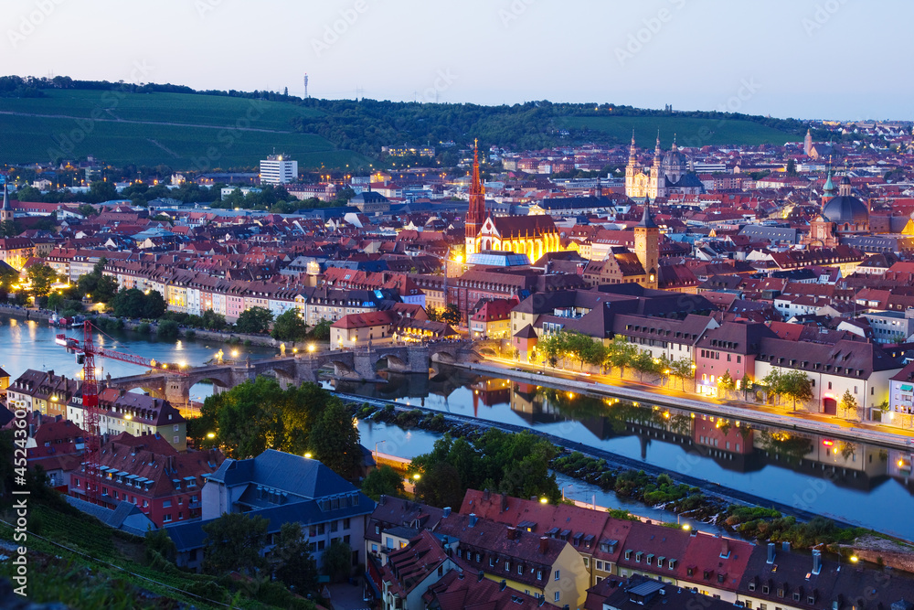 Naklejka premium Würzburg bei Nacht