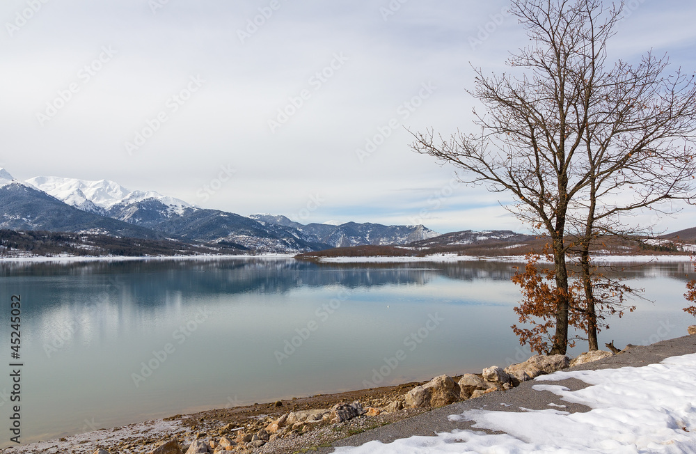 Lake Plastiras in the winter, Thessaly, Greece