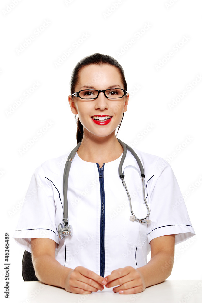 smiling medical doctor woman... smiling medical doctor woman...