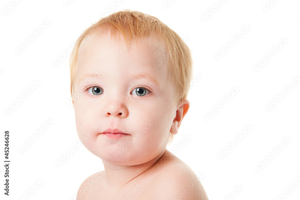 Portrait of a baby, isolated on white Portrait of a baby, isolated on white