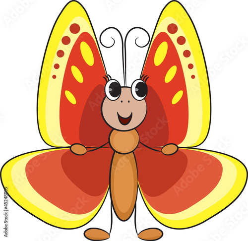 Cute cartoon butterfly.Vector illustration.