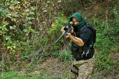 Special Forces soldier, armed terrorist