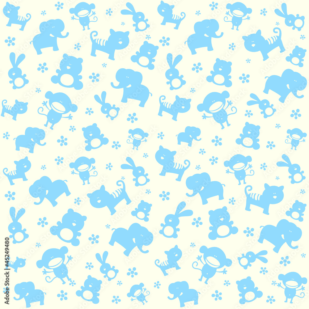 Child seamless pattern with cute animals. Child seamless pattern with cute animals.