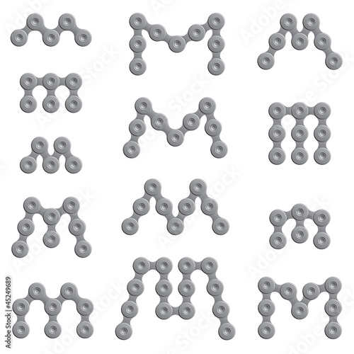 Abstract Letter M - Chain Sign Set