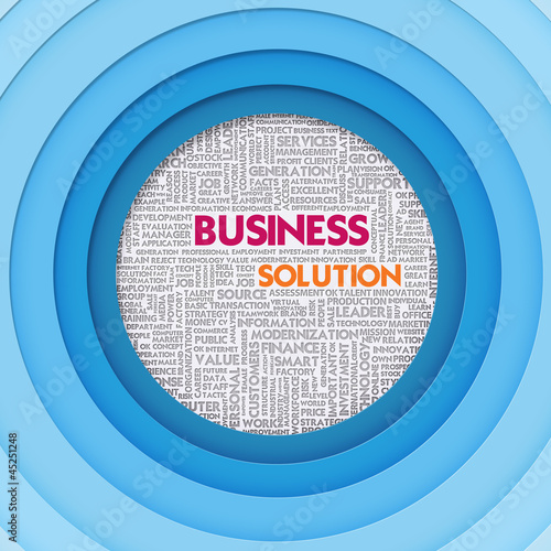 Business word cloud for business concept, Business Solution photo