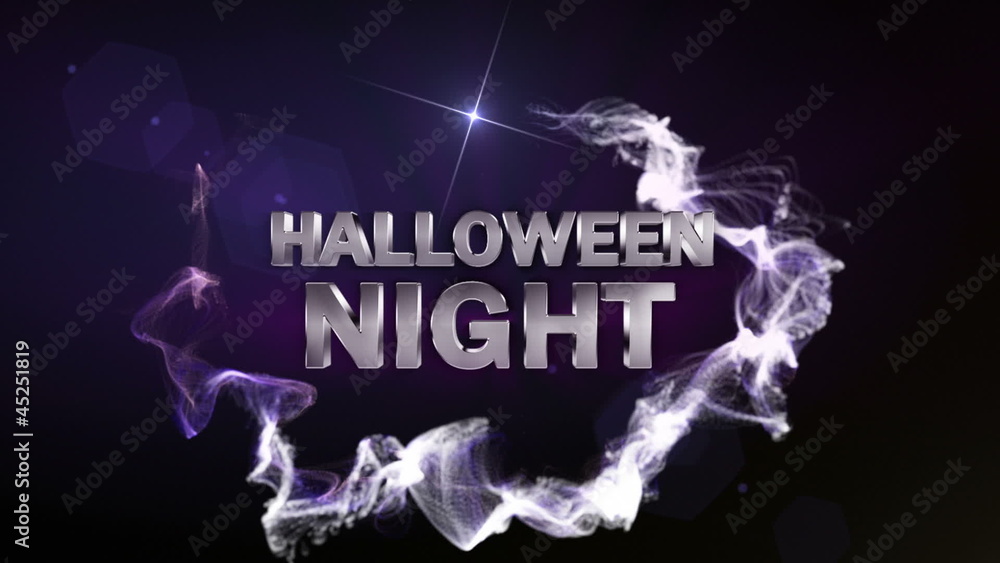 HALLOWEEN NIGHT Text in Particle Blue (2 Variation) - HD1080 HALLOWEEN NIGHT Text in Particle Blue (2 Variation) - HD1080
