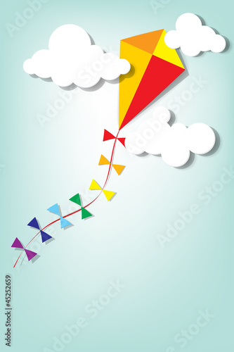 kite up in the clouds