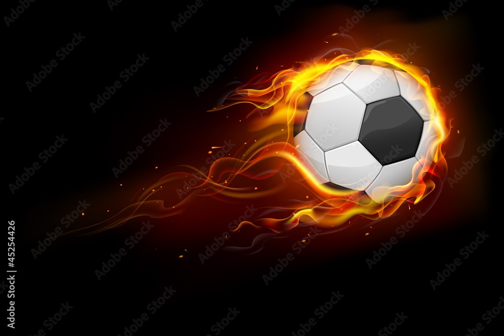 Obraz premium Fiery Soccer Ball