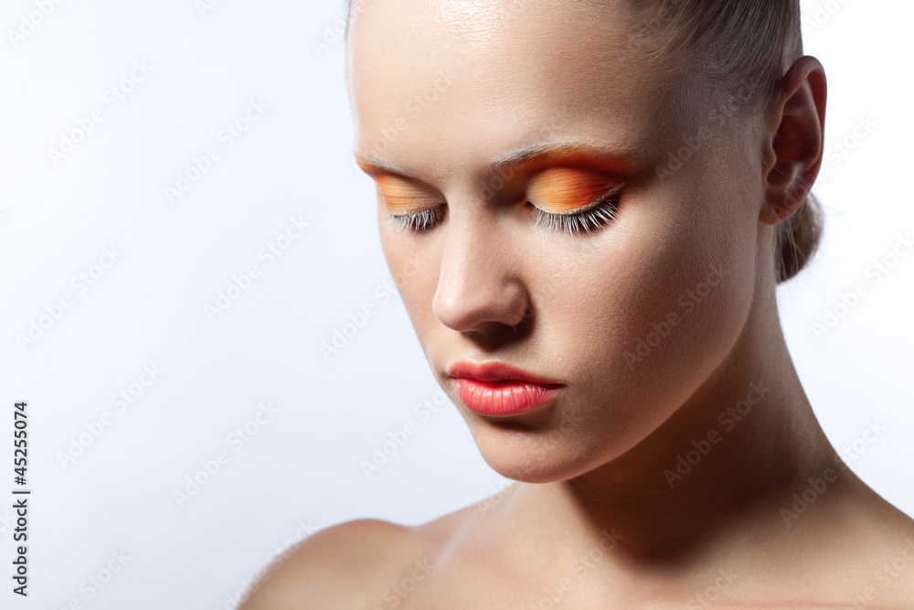 beautiful woman with creative makeup beautiful woman with creative makeup