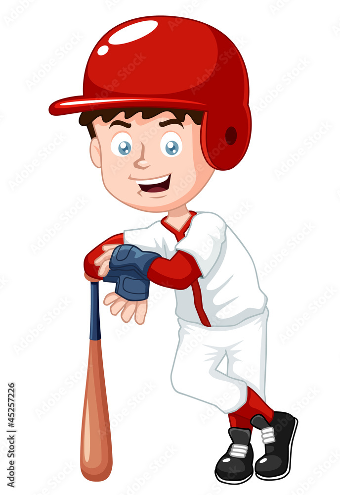 illustration of boy baseball player