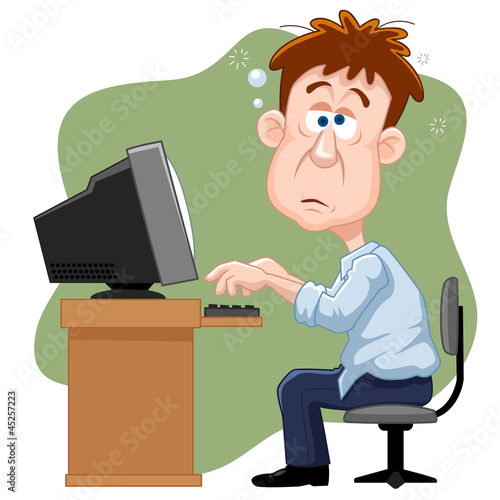 illustration of Business man working hard