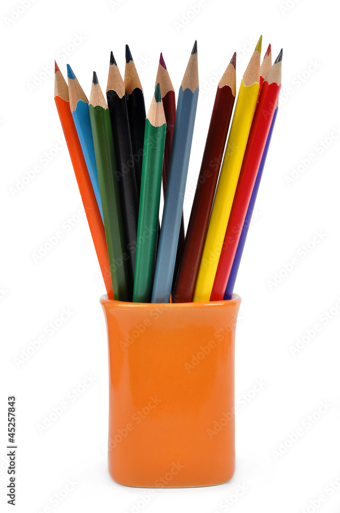 Fototapeta premium Color pencils isolated on white background